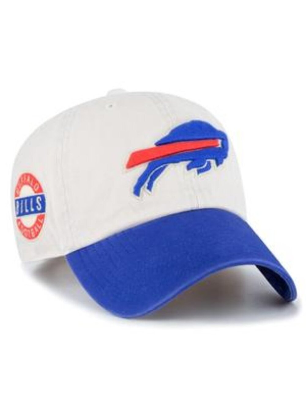Men's '47 Cream/Royal Buffalo Bills Sidestep Clean up Adjustable Hat